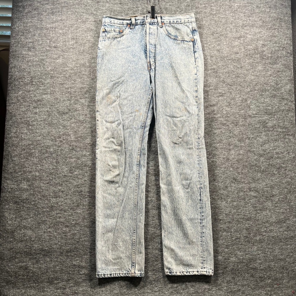 Vintage Levis 501 Mens 32x34 Acid Wash Blue Denim Straight Leg Jeans Made in USA